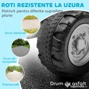 AIYAPLAY Quad Electric pentru Copii 18-36 Luni cu Lumini LED, Claxon și Pedale, 65,5x38,5x43,5 cm, Negru 