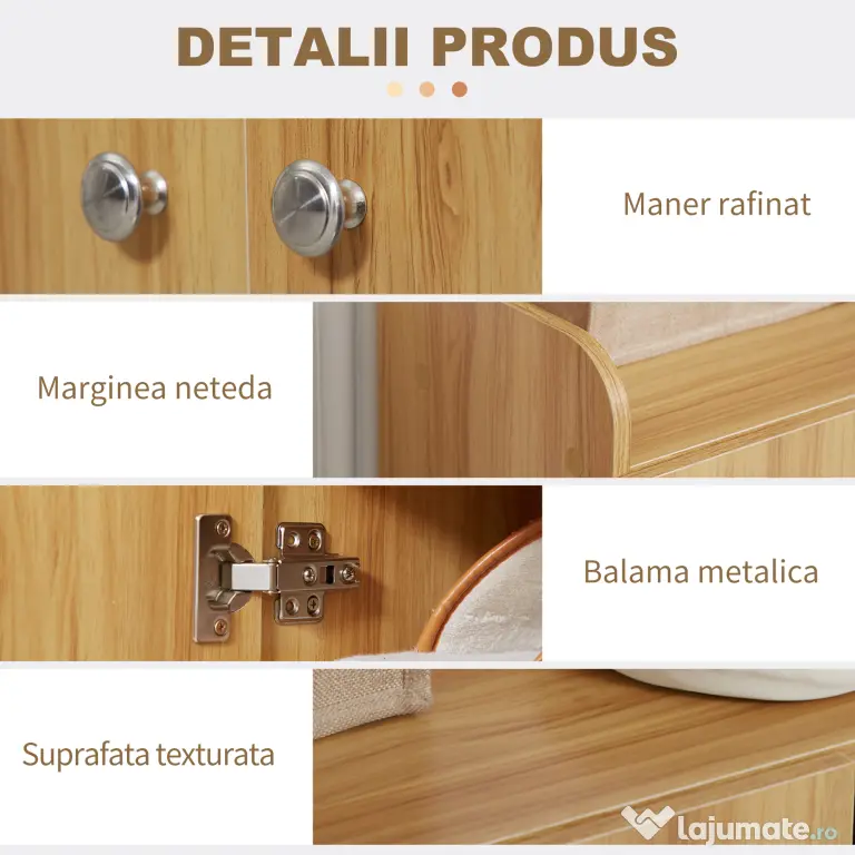 HOMCOM Dulap de pantofi din lemn pentru 12 perechi de pantofi cu 4 rafturi deschise, 83x30x90 cm | Aosom Romania