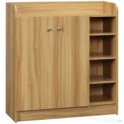 Homcom Dulap Pantofi Lemn – 12 Perechi, 4 Rafturi Deschise 