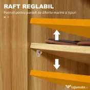 Homcom Dulap Pantofi Lemn – 12 Perechi, 4 Rafturi Deschise 
