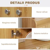 Homcom Dulap Pantofi Lemn – 12 Perechi, 4 Rafturi Deschise 