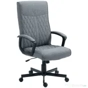 Vinsetto Scaun de birou pentru casa cu spatar inalt, pivotant la 360 de grade, inaltime si inclinare reglabila, gri inchis 