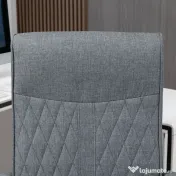 Vinsetto Scaun de birou pentru casa cu spatar inalt, pivotant la 360 de grade, inaltime si inclinare reglabila, gri inchis 