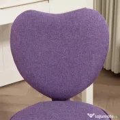 Vinsetto Scaun de Birou în Formă de Inimă cu 5 Rotile Pivotante și Înălțime Reglabilă, 40x50x79-89 cm, Violet 