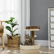 PawHut Ansamblu pentru pisici, centru de activitate pentru pisici, jucarie de catarat pisici, maro 
