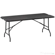Outsunny Masă de Grădină Pliabilă pentru 6 Persoane, 180x75,5x73 cm, Gri Închis