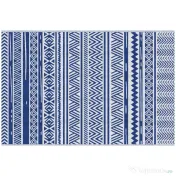 Outsunny Covor pentru Exterior 182x274 cm Reversibil, Covor Pliabil din Polipropilen 310 g/m² Albastru si Alb 