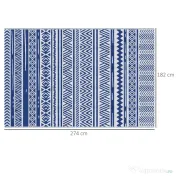 Outsunny Covor pentru Exterior 182x274 cm Reversibil, Covor Pliabil din Polipropilen 310 g/m² Albastru si Alb 