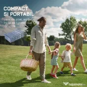 Outsunny Covor pentru Exterior 182x274 cm Reversibil, Covor Pliabil din Polipropilen 310 g/m² Albastru si Alb 