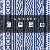 Outsunny Covor pentru Exterior 182x274 cm Reversibil, Covor Pliabil din Polipropilen 310 g/m² Albastru si Alb 