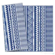 Outsunny Covor pentru Exterior 182x274 cm Reversibil, Covor Pliabil din Polipropilen 310 g/m² Albastru si Alb 
