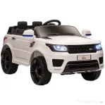 HOMCOM Mașinuță Electrică pentru Copii cu Motor Dublu, Suspensie și Telecomandă, 110x68x52 cm, Alb