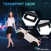 HOMCOM Mașinuță Electrică pentru Copii cu Motor Dublu, Suspensie și Telecomandă, 110x68x52 cm, Alb 