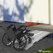 HOMCOM Rampe Mobile pentru Scaune cu Roți și Scutere, Pliabilă, Antiderapantă, Aliaj, Capacitate 272kg, 183x72x5cm, Silver | Aosom Romania 