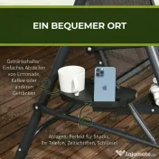 Outsunny Balansoar cu 3 Locuri, Balansoar de Gradina cu Copertina Ajustabila, Scaun din Ratan si Cadru de Otel 