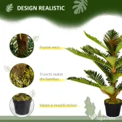 HOMCOM Plantă Artificială de Palmă cu 18 Frunze și Vas Inclus pentru Interior, Înălțime 85 cm, Verde | Aosom Romania