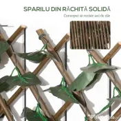 Outsunny Gard viu artificial cu 2 secțiuni, format din 356 frunze de iederă, din poliester și ratan, 200x100 cm, verde și maro