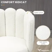 HOMCOM Scaune Bar de 2 piese, Moderne cu Tapiterie din Casmir Artificial, cu Spatar si suport pentru picioare, Crem Alb | Aosom Romania