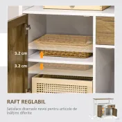 Dulap depozitare HOMCOM; dulap autonom cu usi, sertar, gri inchis | Aosom Romania