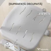 HOMCOM Set Masă și Scaun pentru Copii 6-12 ani, Reglabil pe Înălțime, cu Blat Înclinabil la 45°, 66x47x52-77 cm, Gri | Aosom Romania 