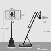 SportNow Cos Baschet Reglabil 2.4-2.9 m – Baza Stabila & Mobila 