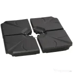 Outsunny 4 bucati baza de umbrela din plastic HDPE, umpluta cu apa si nisip pana la 18 kg, 103x103x8,3 cm, negru