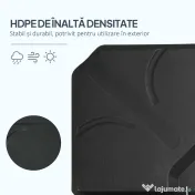 Outsunny Set 4 Baze Umbrelă Grădină din Plastic HDPE, Rezistente la Apă/Nisip, 103x103x8.3 cm, Negru | Aosom Romania