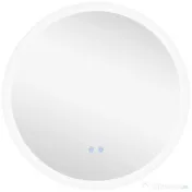Kleankin Oglindă Rotundă LED pentru Baie, Reglabilă, 3 Temperaturi de Culoare, Anti-Ceță, 70cm | Aosom Romania
