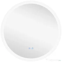 Kleankin Oglindă Rotundă LED pentru Baie, Reglabilă, 3 Temperaturi de Culoare, Anti-Ceță, 70cm | Aosom Romania