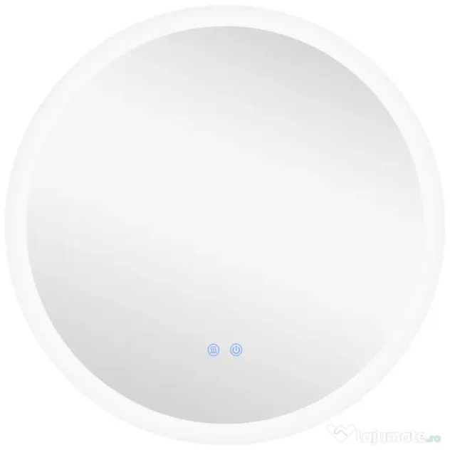 Kleankin Oglindă Rotundă LED pentru Baie, Reglabilă, 3 Temperaturi de Culoare, Anti-Ceță, 70cm | Aosom Romania