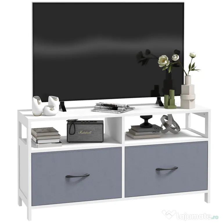 Suport Dulap TV pentru Televizoare de pana la 45”, cu Sertare Pliabile si Rafturi de Depozitare pentru Camera de Zi, Dormitor HOMCOM | Aosom Romania