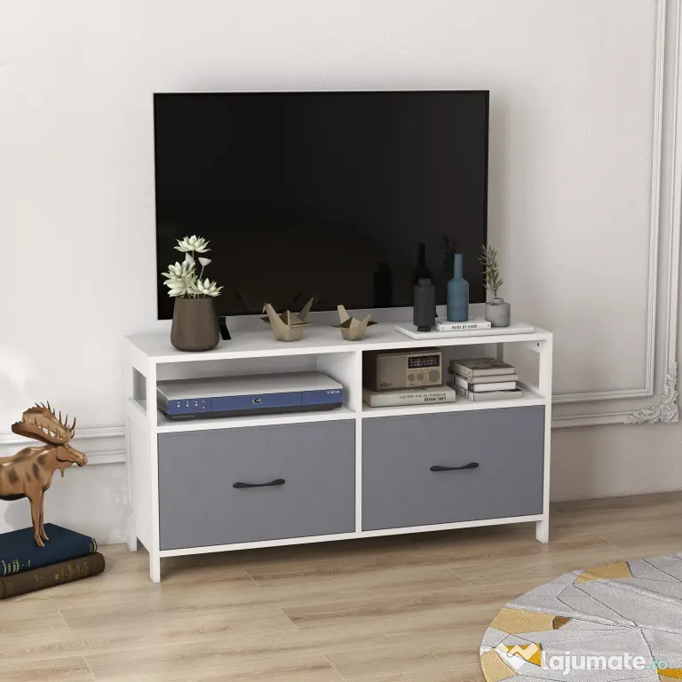 Suport Dulap TV pentru Televizoare de pana la 45”, cu Sertare Pliabile si Rafturi de Depozitare pentru Camera de Zi, Dormitor HOMCOM | Aosom Romania