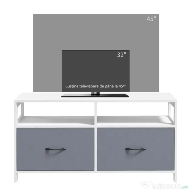Suport Dulap TV pentru Televizoare de pana la 45”, cu Sertare Pliabile si Rafturi de Depozitare pentru Camera de Zi, Dormitor HOMCOM | Aosom Romania