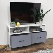 Suport Dulap TV pentru Televizoare de pana la 45”, cu Sertare Pliabile si Rafturi de Depozitare pentru Camera de Zi, Dormitor HOMCOM | Aosom Romania 