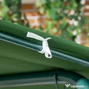 Outsunny Balansoar de Gradina 3 Locuri Acoperis Parasolar si Structura din Otel si Poliester, 172x110x153 cm, Alb si Verde | Aosom Romania 