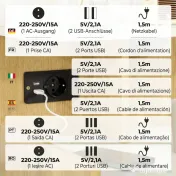 HOMCOM Noptieră Modernă cu Prize USB și Sertar, 40x40x60cm, Lemn Natural | Aosom Romania 