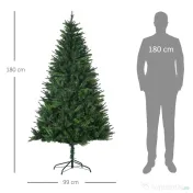 Brad de Craciun Artificial 180cm cu 786 Ramuri Deschidere Automata, Brad de Craciun Bogat, din Metal, Usor de Montat, Verde HOMCOM | Aosom Romania 