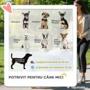PawHut Cărucior Pliabil pentru Câini cu Frâne, Suport pentru Pahare și Coș pentru Obiecte, 75x45x97 cm, Negru | Aosom Romania