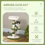 PawHut Ansamblu de joacă pentru pisici cu culcuș pentru pisici, 2 bile, platformă și stâlp din sisal, verde și alb | Aosom Romania