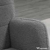 HOMCOM Fotoliu Balansoar Relaxant cu Brațe, Structură din Oțel și Picioare din Lemn de Fag, 71x98x101 cm, Gri Închis | Aosom Romania 