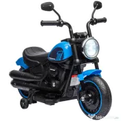 Motocileta Electrica de 6V, Roti de Antrenament, Baterii, un Singur Buton de Pornire, Pedala, Far, 18-36 luni, Albastru HOMCOM | Aosom Romania 