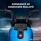 Motocileta Electrica de 6V, Roti de Antrenament, Baterii, un Singur Buton de Pornire, Pedala, Far, 18-36 luni, Albastru HOMCOM | Aosom Romania 