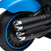 Motocileta Electrica de 6V, Roti de Antrenament, Baterii, un Singur Buton de Pornire, Pedala, Far, 18-36 luni, Albastru HOMCOM | Aosom Romania 