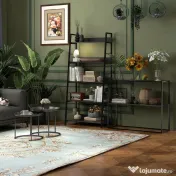 HOMCOM Set 2 Măsuțe de Cafea Suprapozabile, Măsuțe Joase Rotunde cu Tavă Detașabilă din Oțel, Ø 43x38 cm, Negru | Aosom Romania