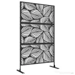 Outsunny Paravan decorativ pentru exterior, 122x45x198 cm Negru