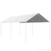 Outsunny Acoperiș pentru Carport 10 x 20 ft, Prelată de Schimb Rezistentă la UV cu Corzi Elastice, Albă | Aosom Romania 