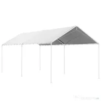 Outsunny Acoperiș pentru Carport 10 x 20 ft, Prelată de Schimb Rezistentă la UV cu Corzi Elastice, Albă | Aosom Romania 