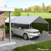 Outsunny Acoperiș pentru Carport 10 x 20 ft, Prelată de Schimb Rezistentă la UV cu Corzi Elastice, Albă | Aosom Romania 