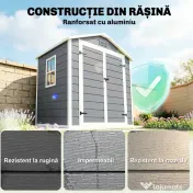 Outsunny Magazie Metalica pentru Gradina Gri Spatiu Depozitare Exterior | Aosom Romania 