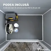 Outsunny Magazie Metalica pentru Gradina Gri Spatiu Depozitare Exterior | Aosom Romania 